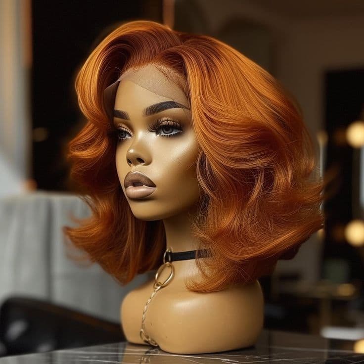Ginger Brown Ombre Color Loose Body Wave Glueless Human Hair